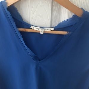 Blue Sleeveless Top With Cute Necklace